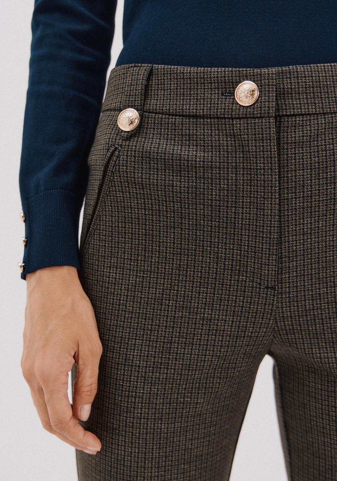 Cortefiel Jersey Knit Trousers - Brown 3 Shaws Department Stores