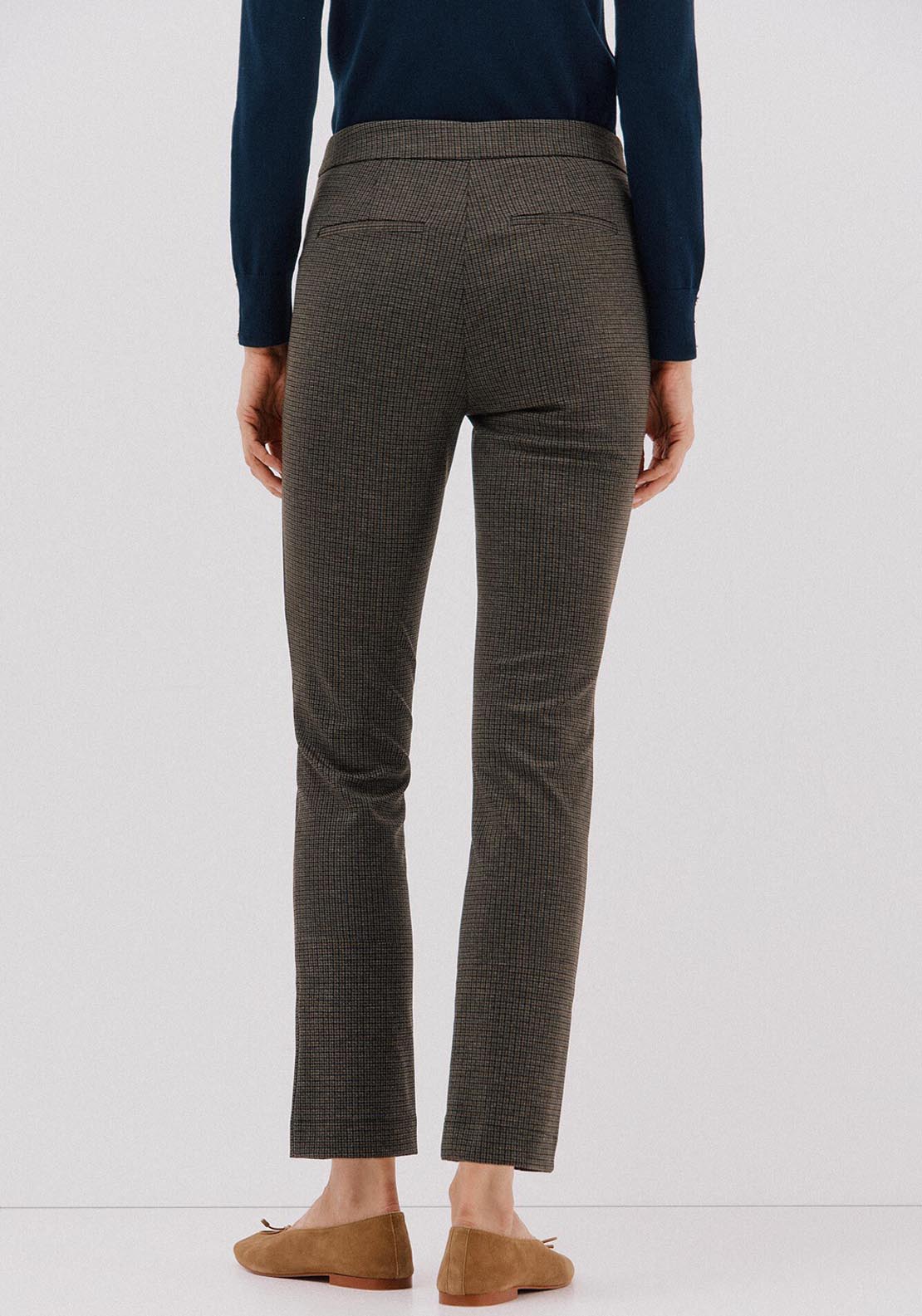 Cortefiel Jersey Knit Trousers - Brown 2 Shaws Department Stores