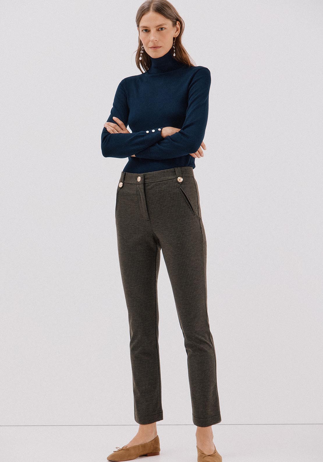 Cortefiel Jersey Knit Trousers - Brown 5 Shaws Department Stores