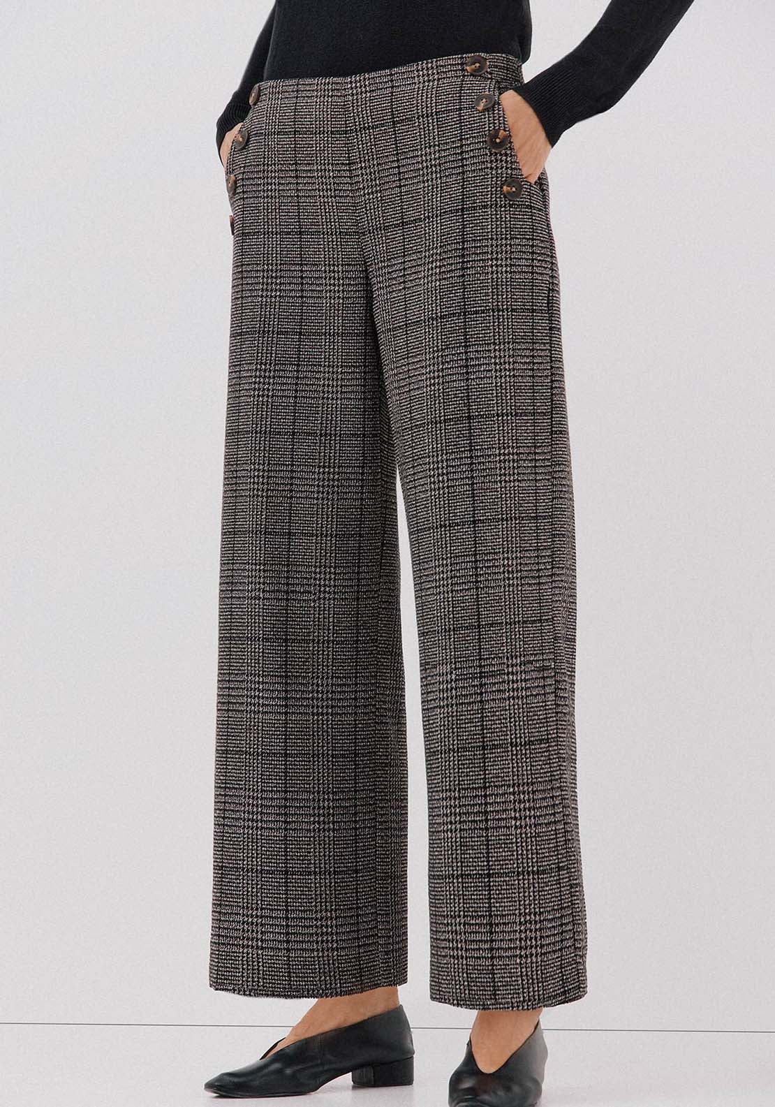 Cropped And Wide-Leg Pants - Grey