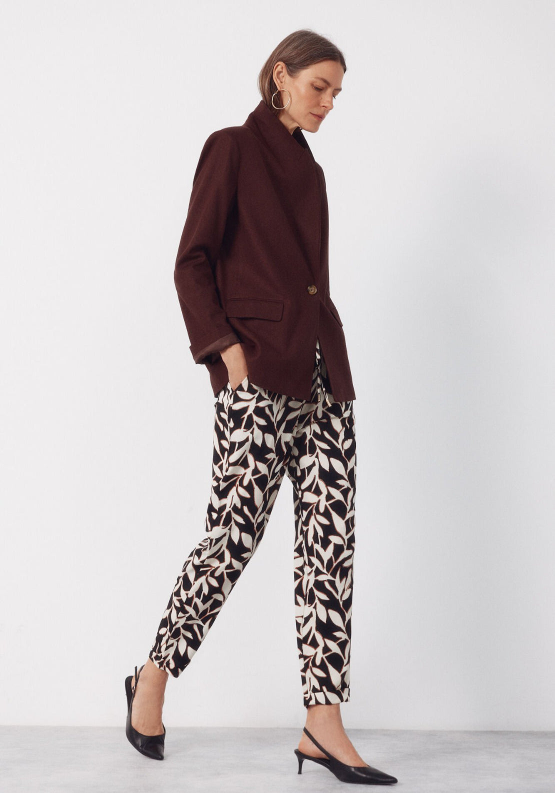 Cortefiel Flowy Textured Ruffle Trousers - Multicolour 3 Shaws Department Stores