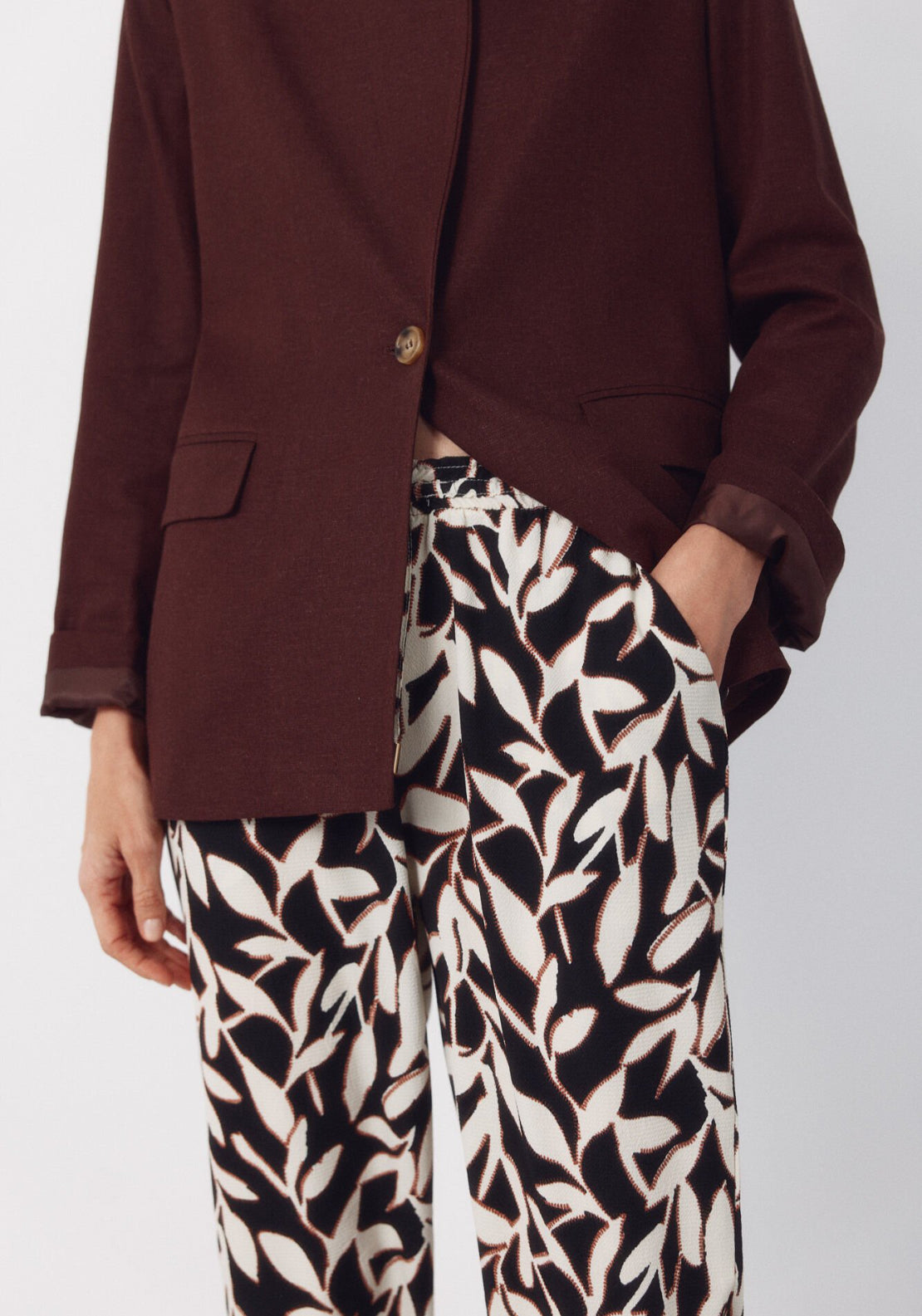 Cortefiel Flowy Textured Ruffle Trousers - Multicolour 5 Shaws Department Stores