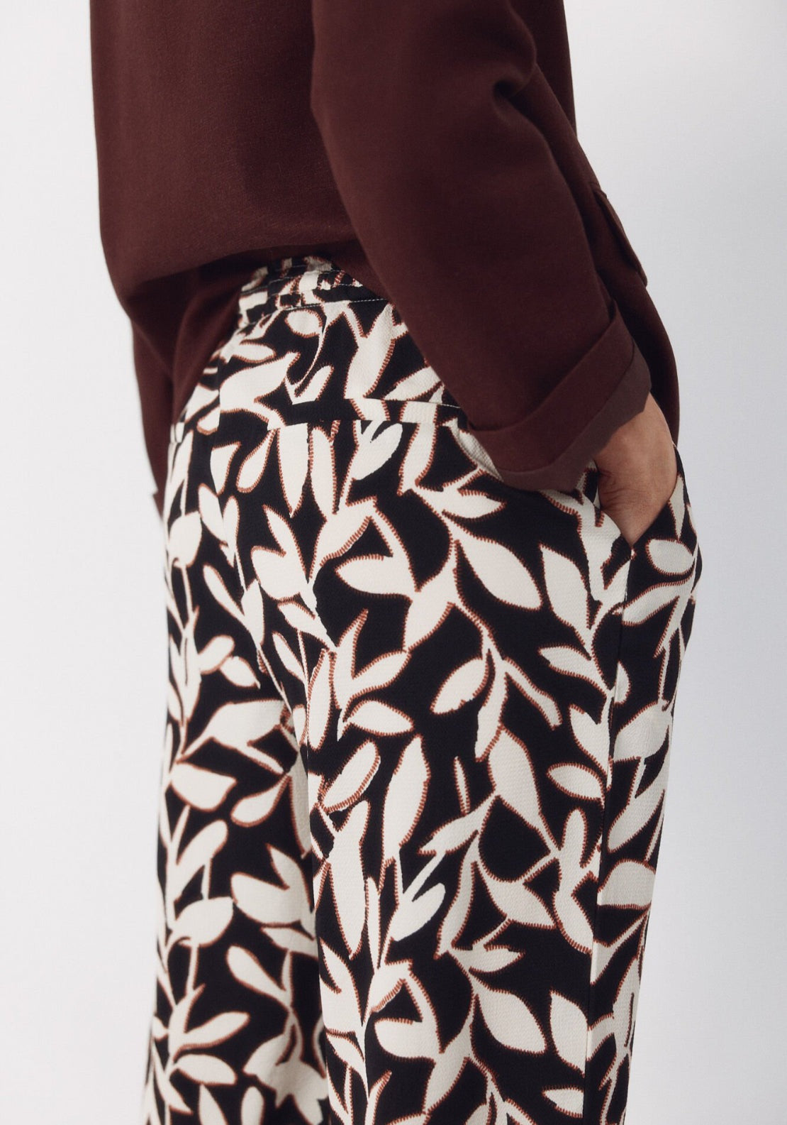 Cortefiel Flowy Textured Ruffle Trousers - Multicolour 4 Shaws Department Stores