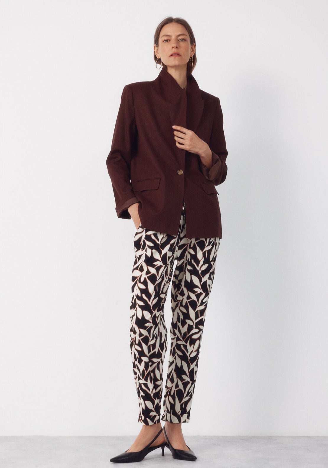 Cortefiel Flowy Textured Ruffle Trousers - Multicolour 6 Shaws Department Stores