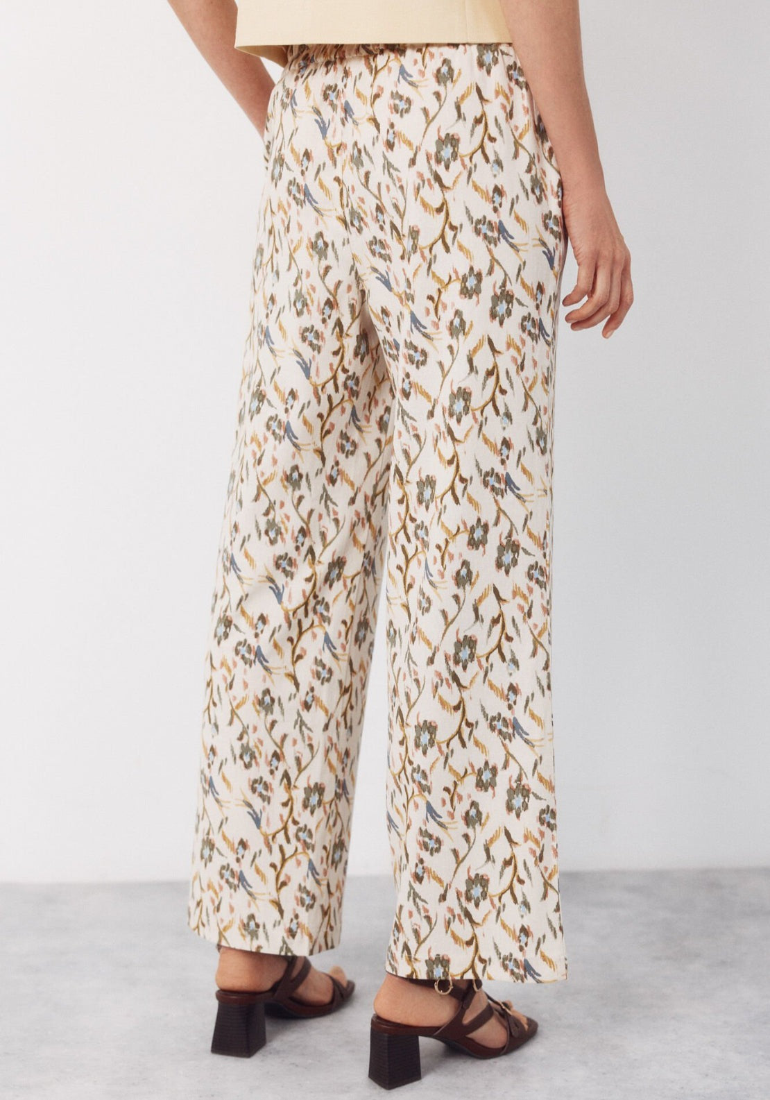 Cortefiel Linen Trousers With Gold Buttons - Multicolour 2 Shaws Department Stores