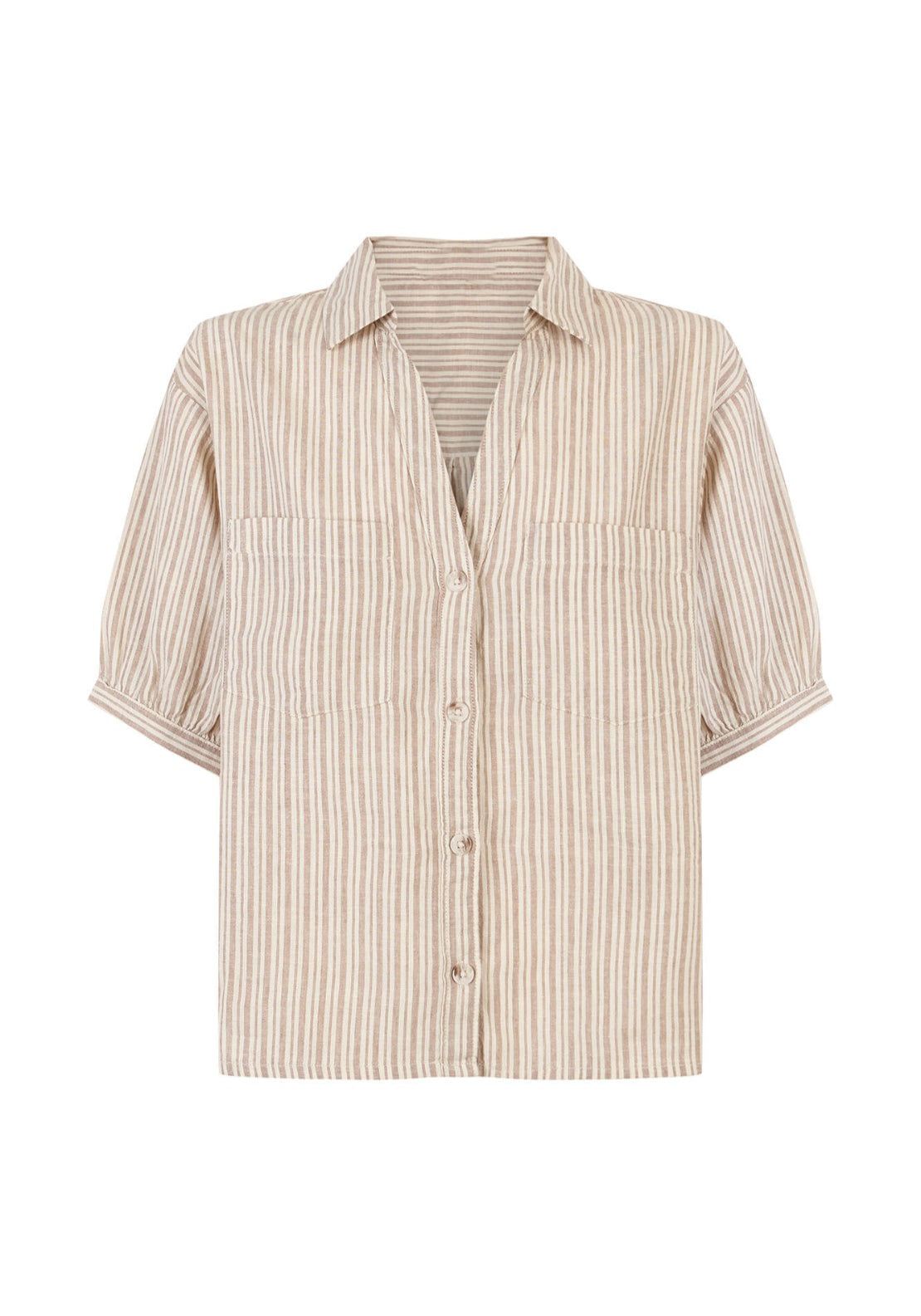 Cortefiel Rustic Short Sleeve Shirt - Brown Print 7 Shaws Department Stores