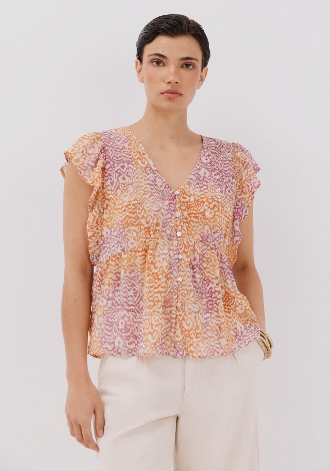 Cortefiel Blouse Top - Multicoloured 6 Shaws Department Stores
