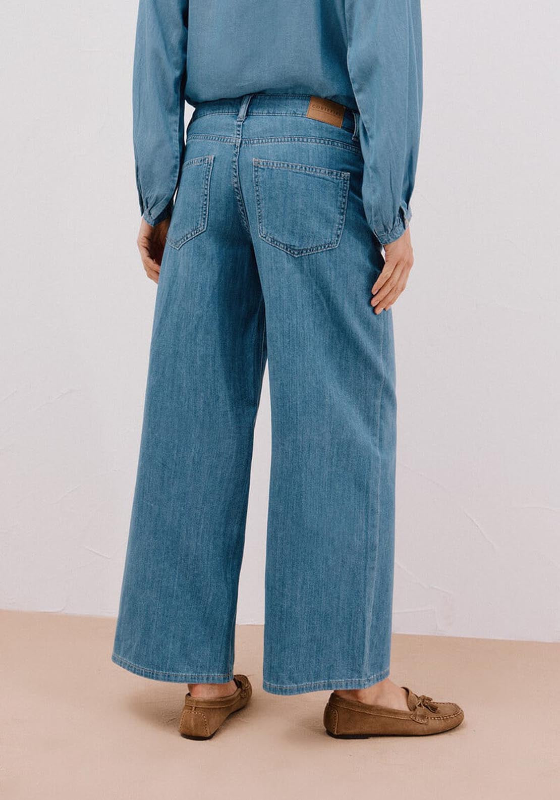 Long Palazzo Jeans - Blue