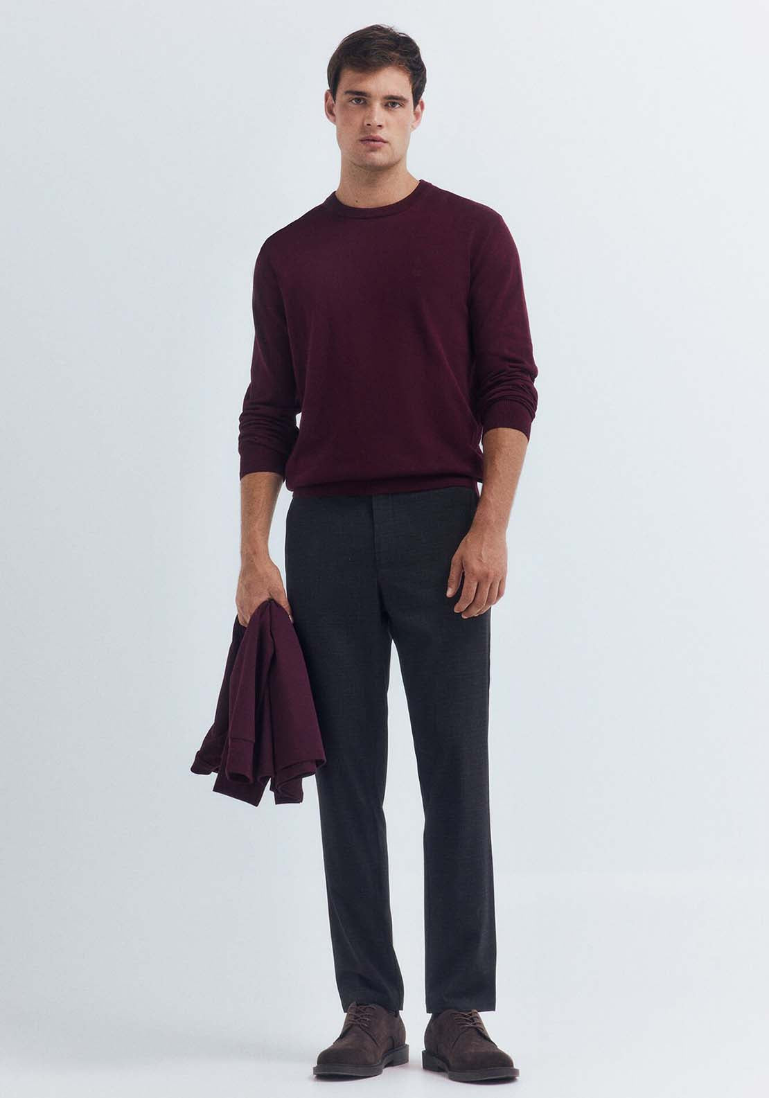 Basic Long Sleeve Regular Fit Piqué Polo Shirt - Red
