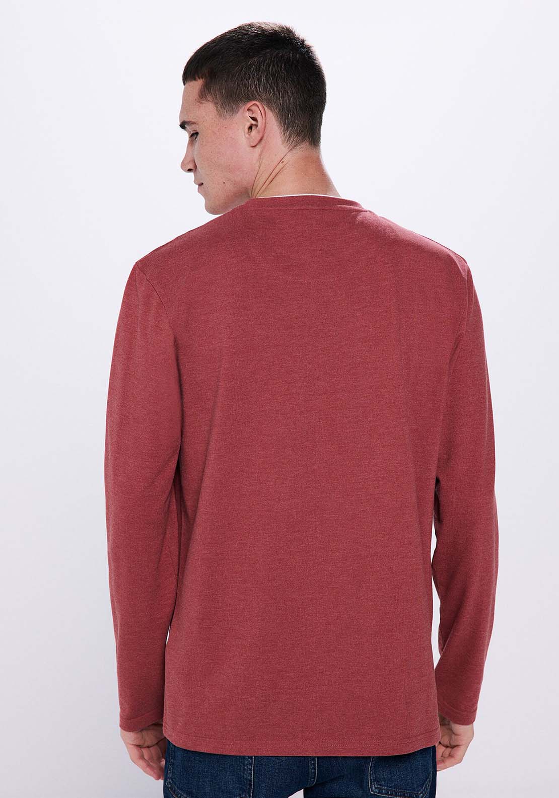 Springfield Double piqué long sleeve t-shirt - Pink 2 Shaws Department Stores