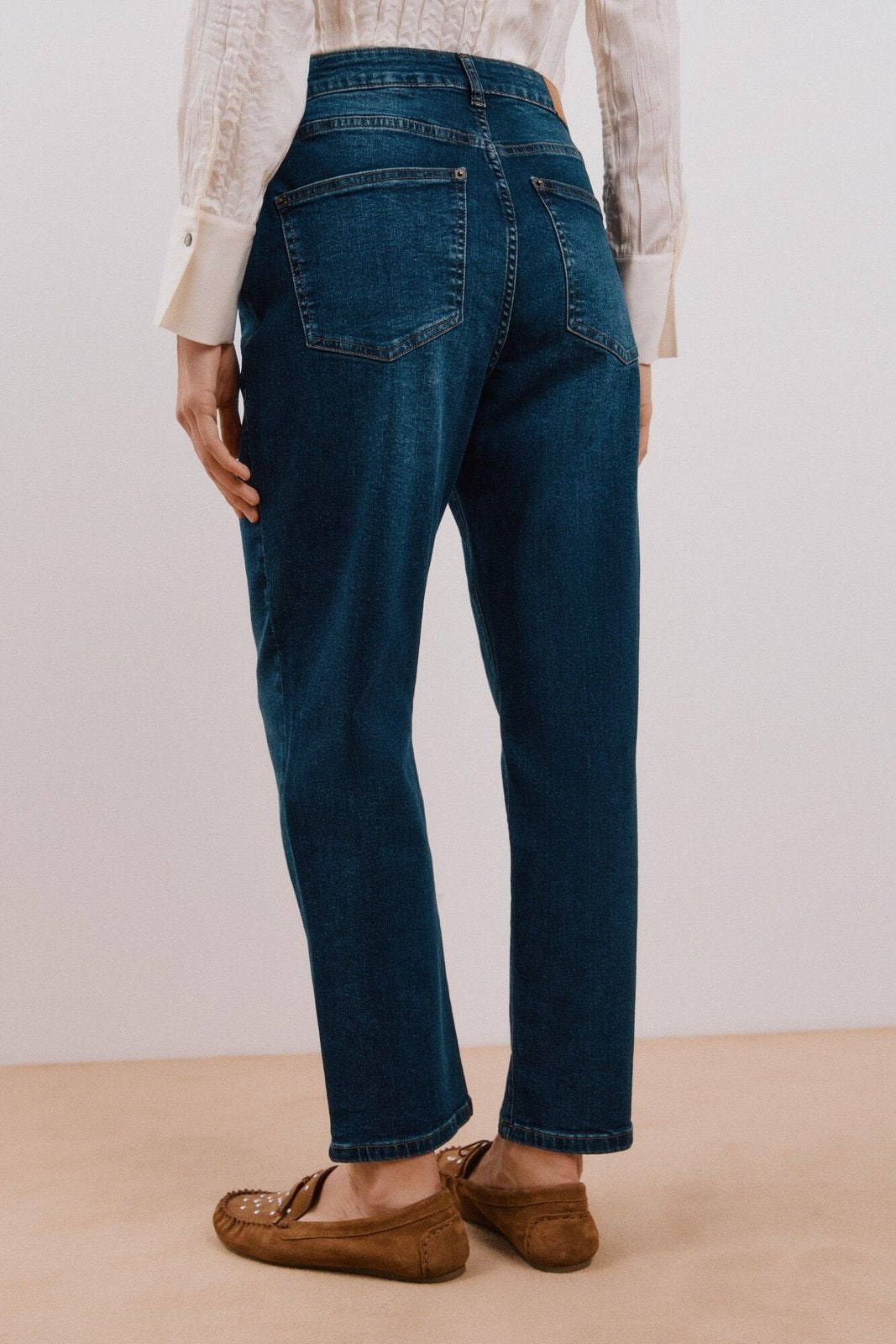 Cortefiel Mom jeans - Medium Blue 2 Shaws Department Stores