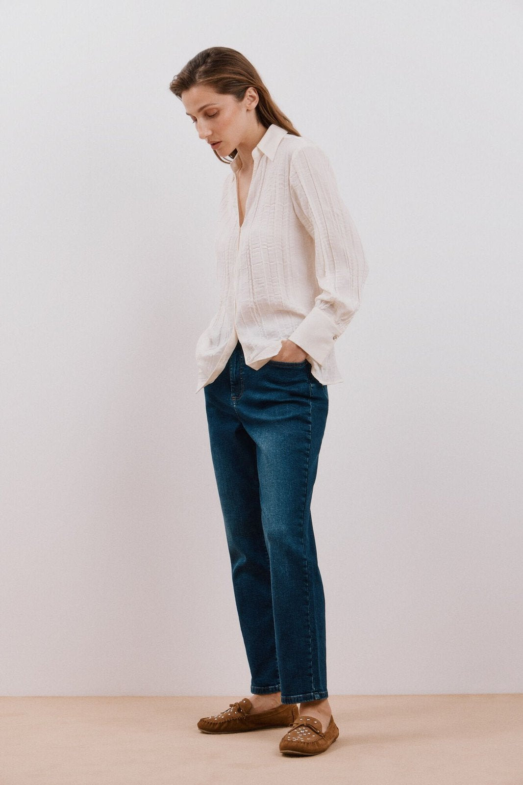 Cortefiel Mom jeans - Medium Blue 4 Shaws Department Stores