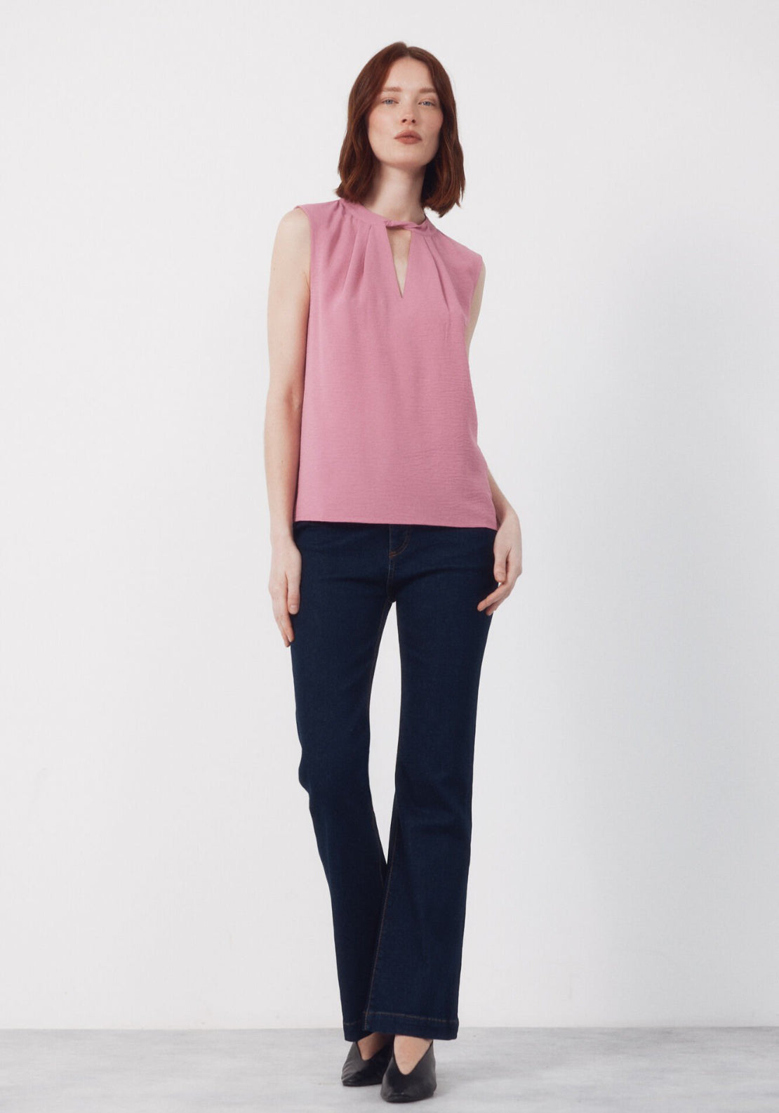 Cortefiel Cropped Teardrop Top - Pink 5 Shaws Department Stores