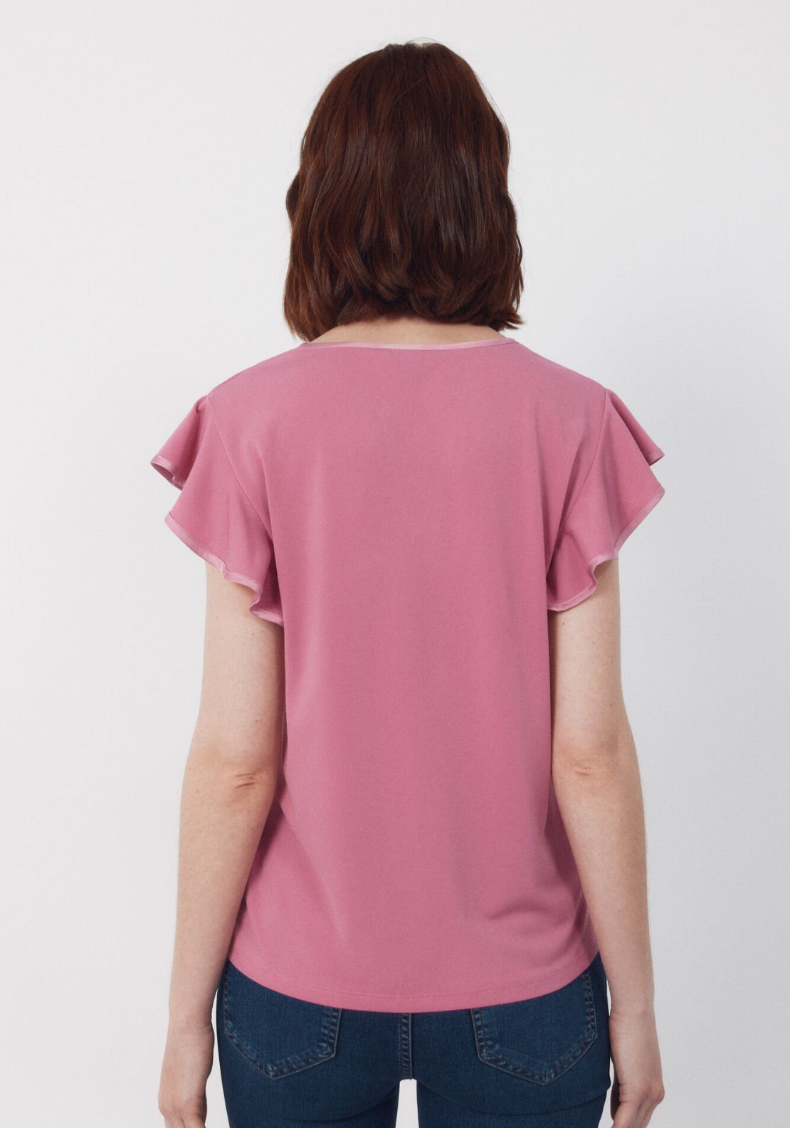 Cortefiel Contrasting Piping Jersey-Knit Top - Purple 2 Shaws Department Stores