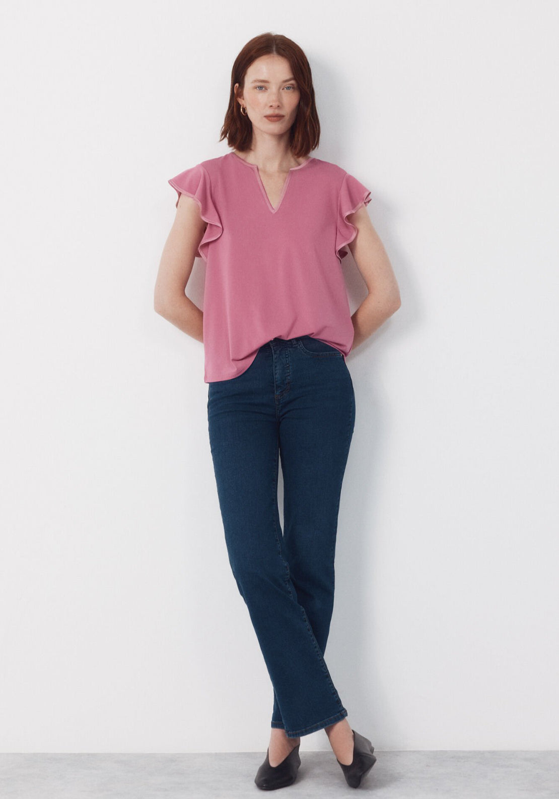 Cortefiel Contrasting Piping Jersey-Knit Top - Purple 4 Shaws Department Stores