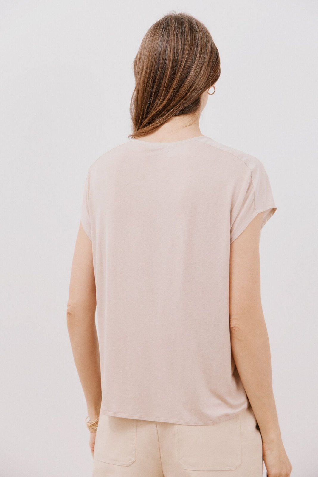 Cortefiel Combined Satin Top - Sand 6 Shaws Department Stores