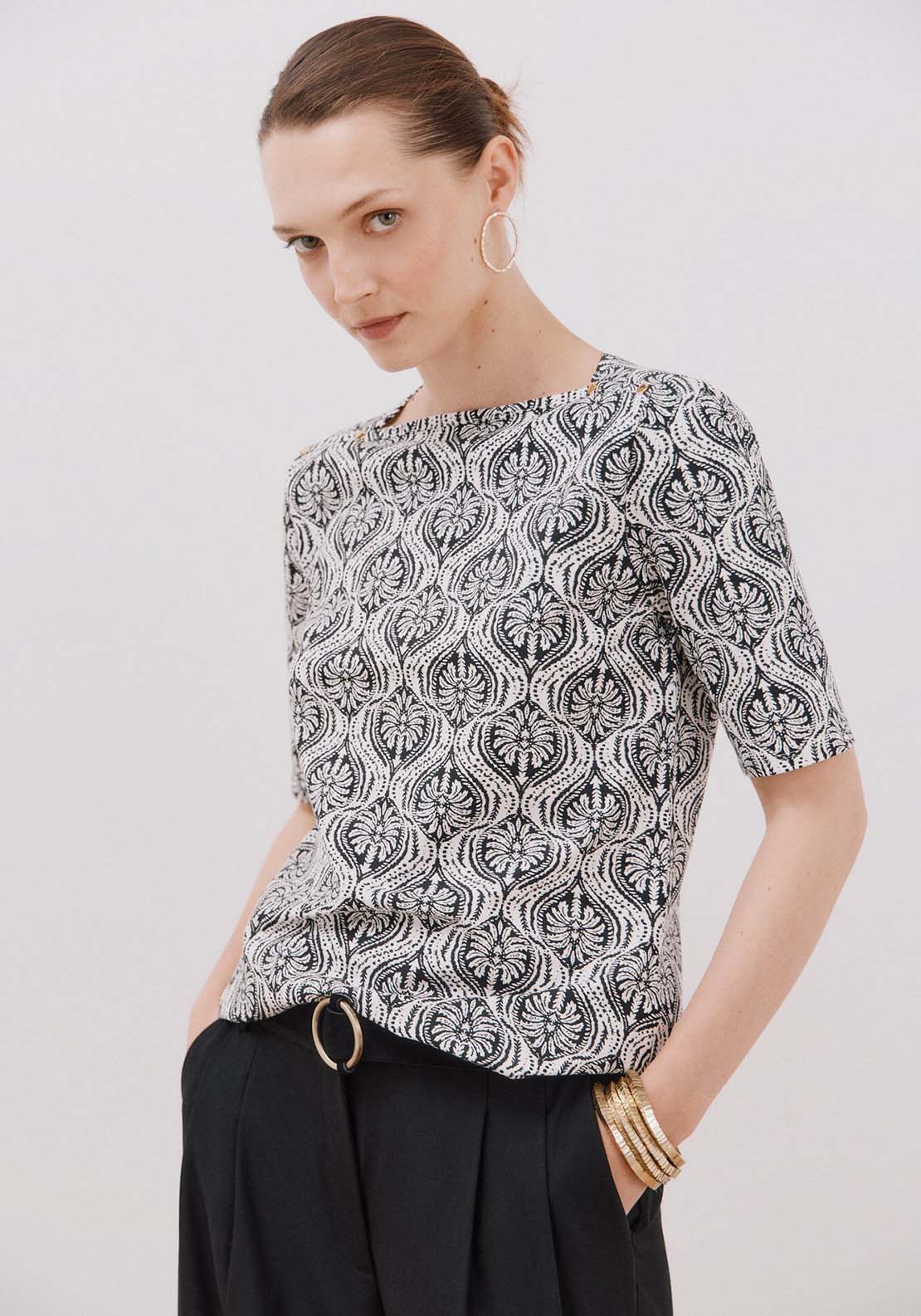 Essential Boat Neck T-Shirt - Grey