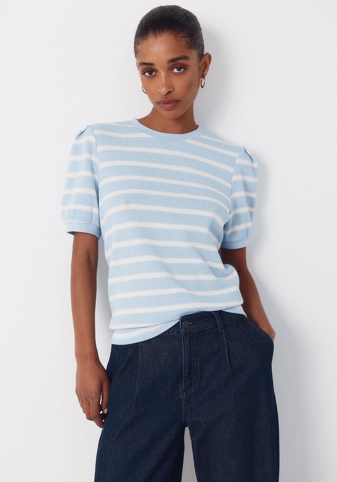 Striped Structured Top - Blue