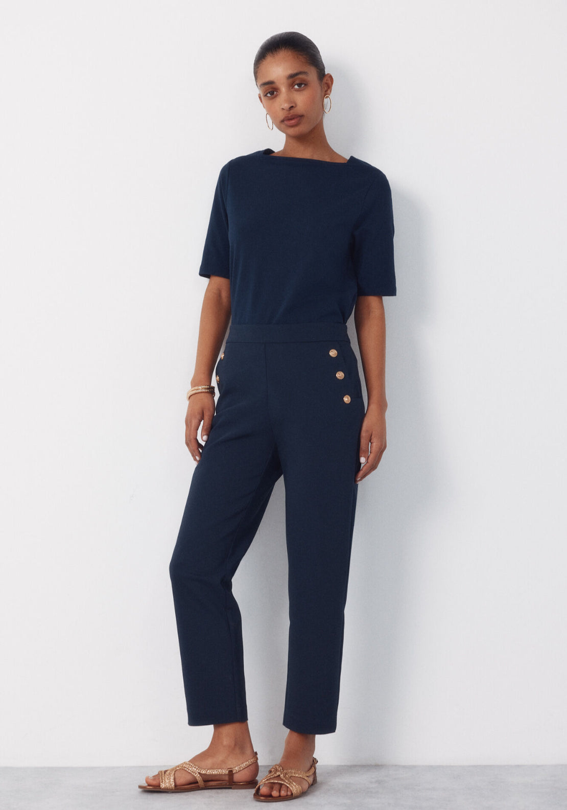 Cortefiel French Sleeves T Shirt - Blue 5 Shaws Department Stores