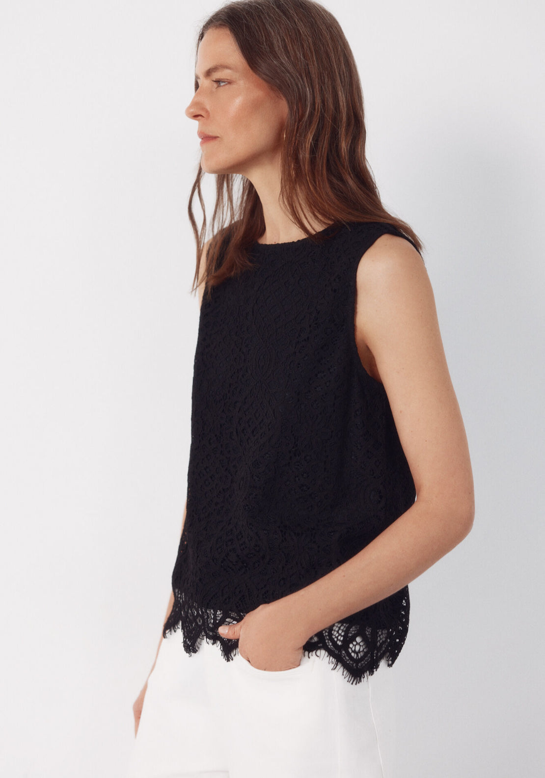 Guipure Lace Top - Black
