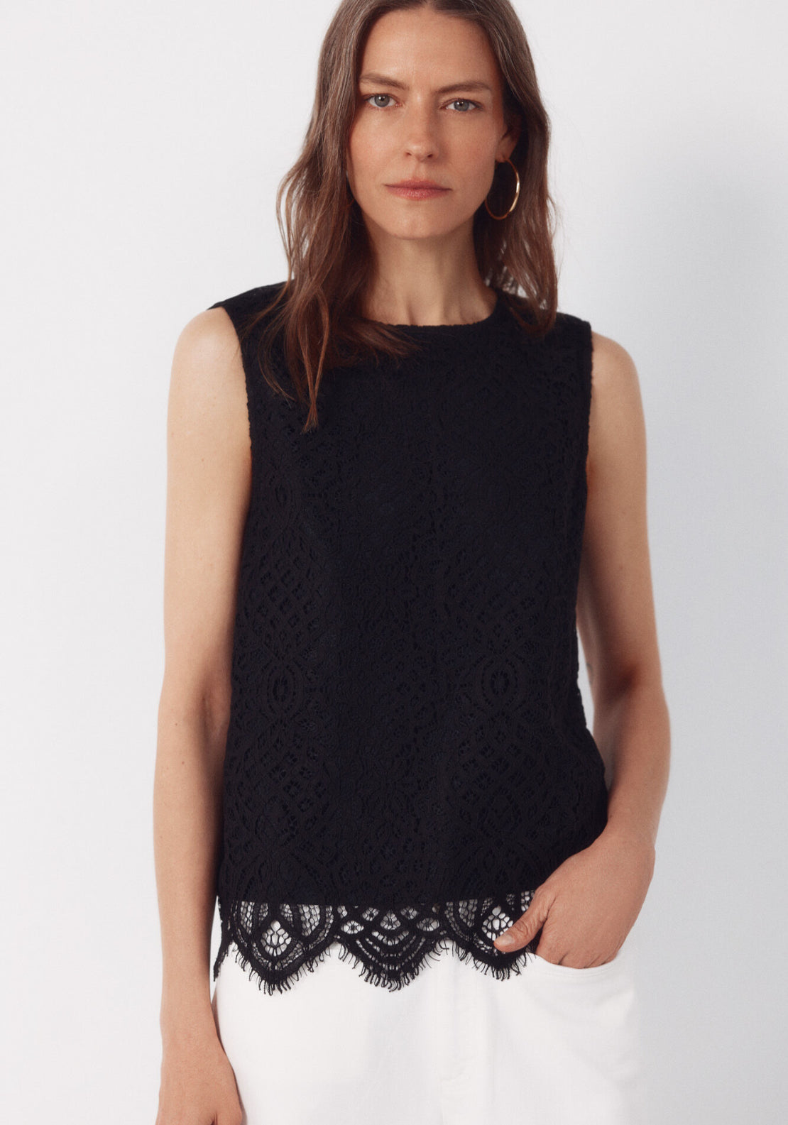 Guipure Lace Top - Black