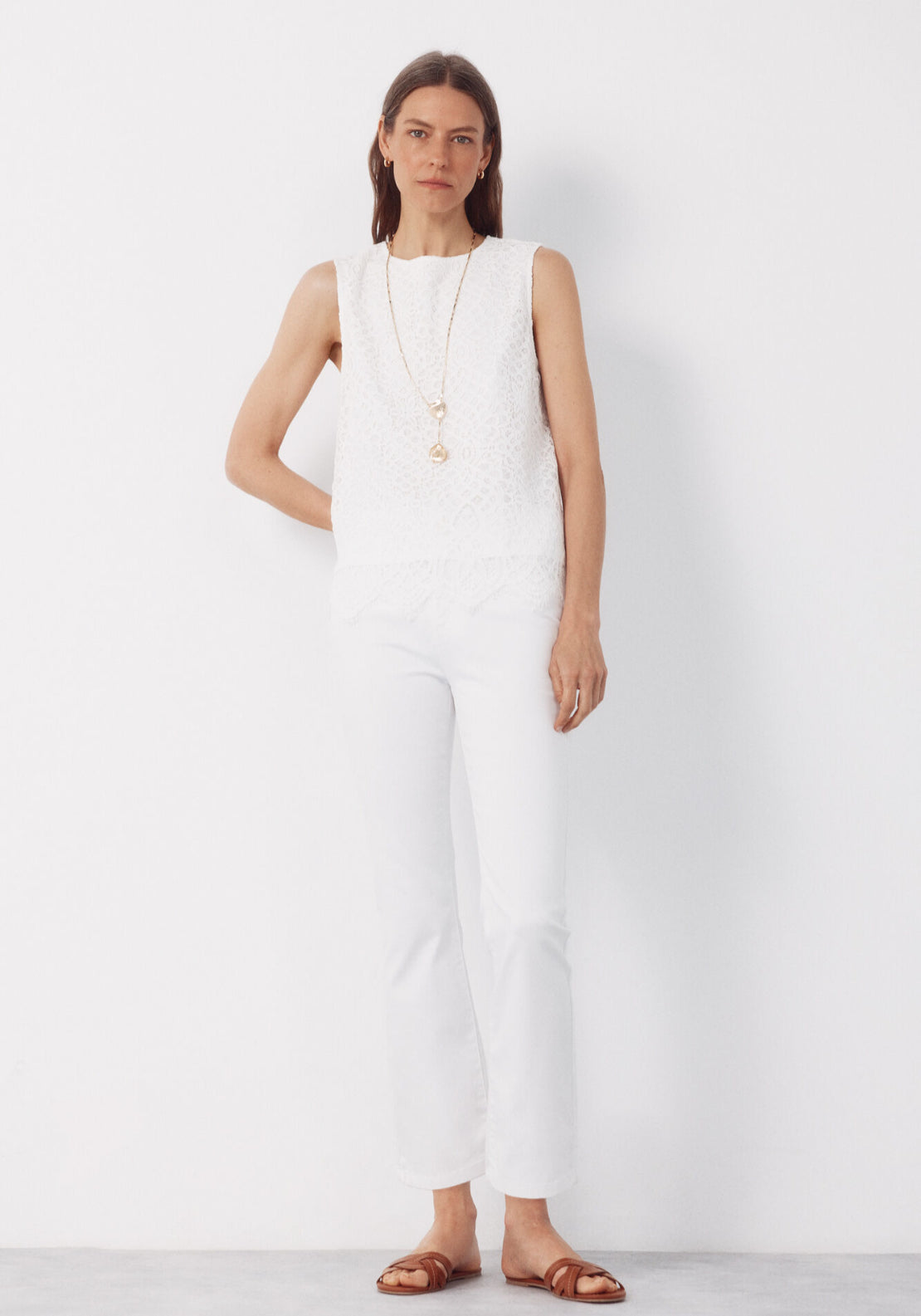 Guipure Lace Top - White