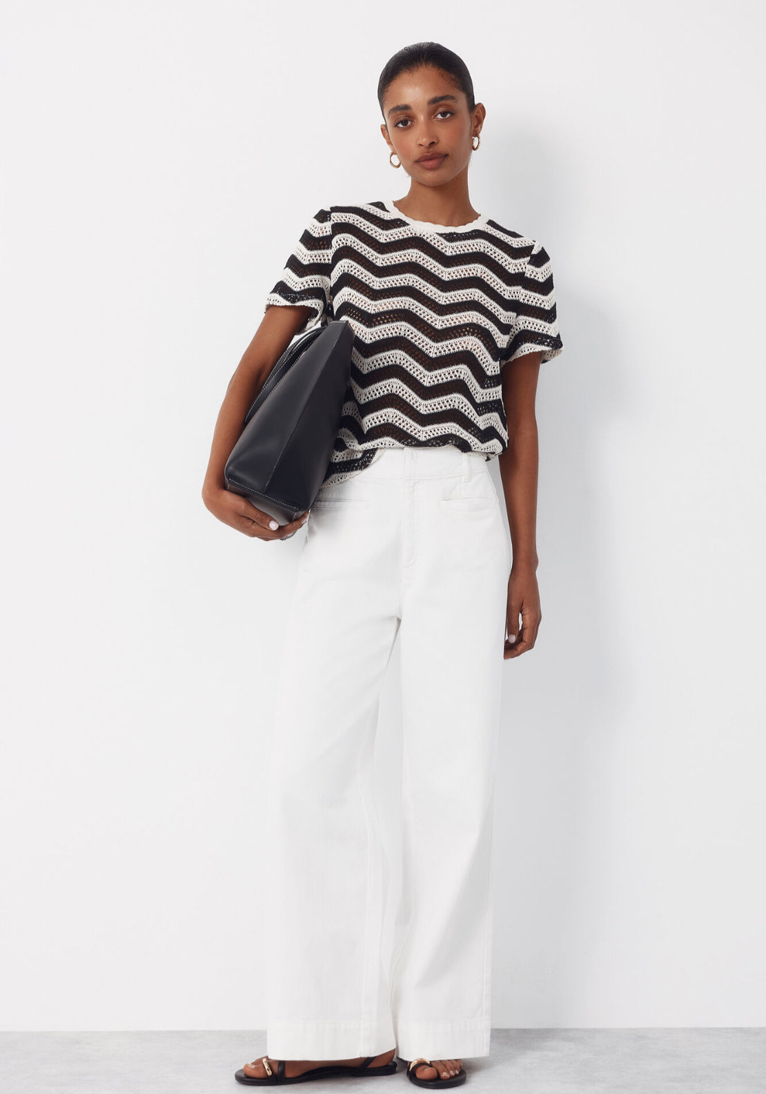Top Crochet Zig Zag - Black