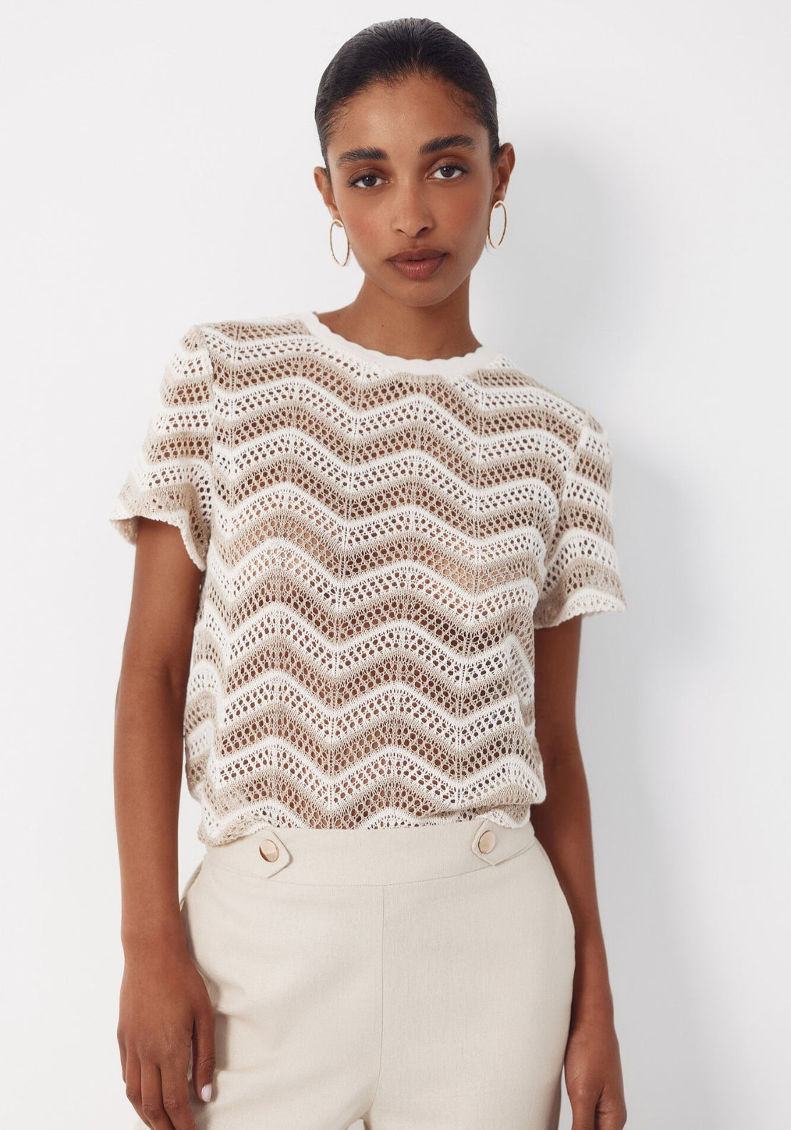 Top Crochet Zig Zag - Ivory