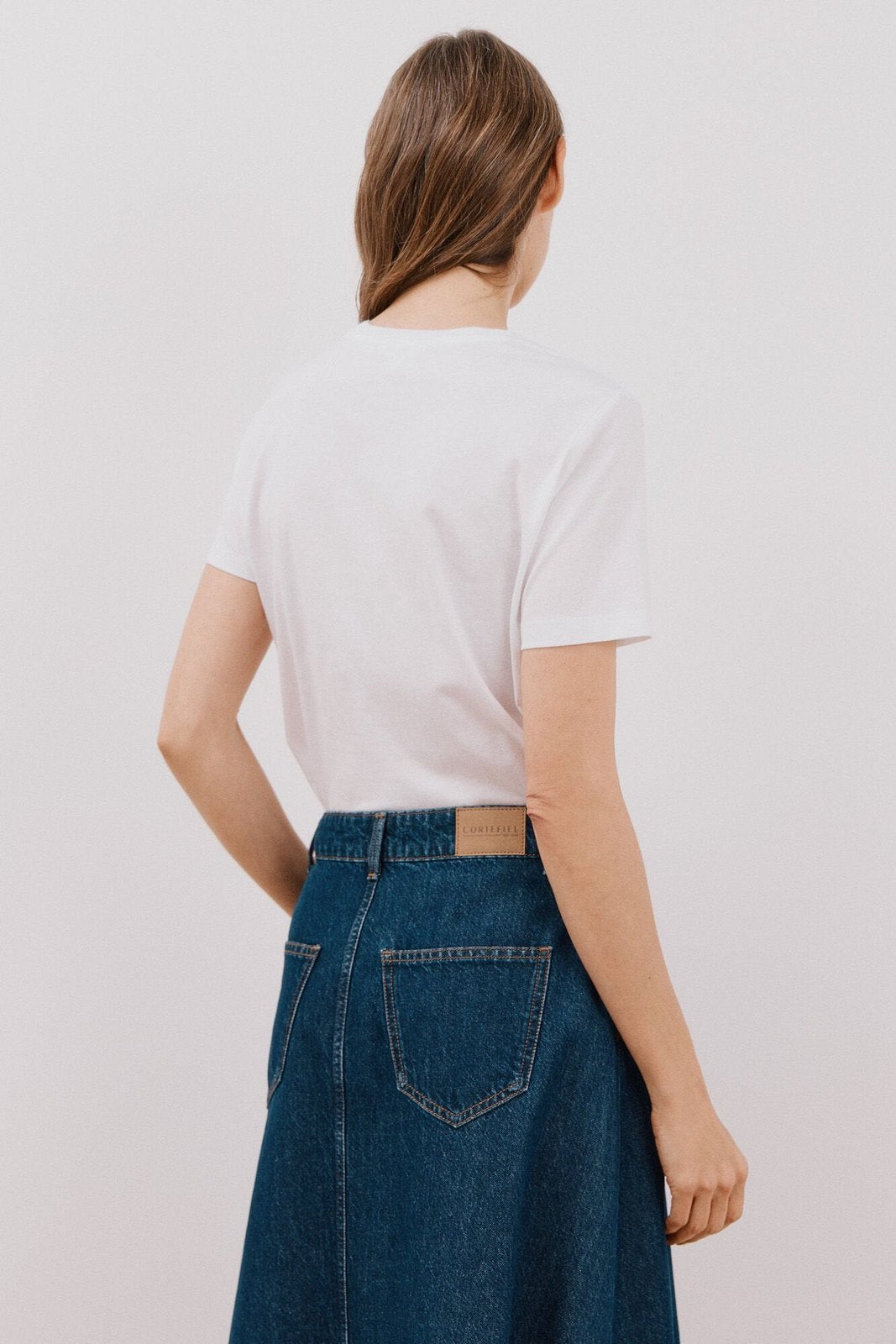 Cortefiel Embroidered T-Shirt - White 3 Shaws Department Stores