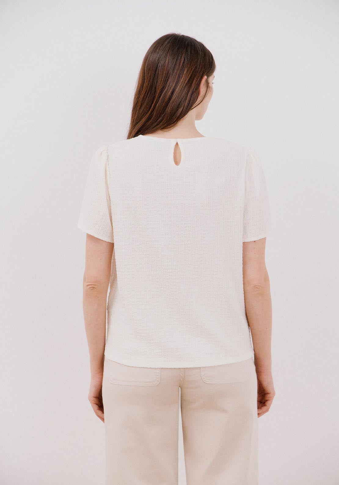 Cortefiel Combined Guipure Top - Ivory 2 Shaws Department Stores