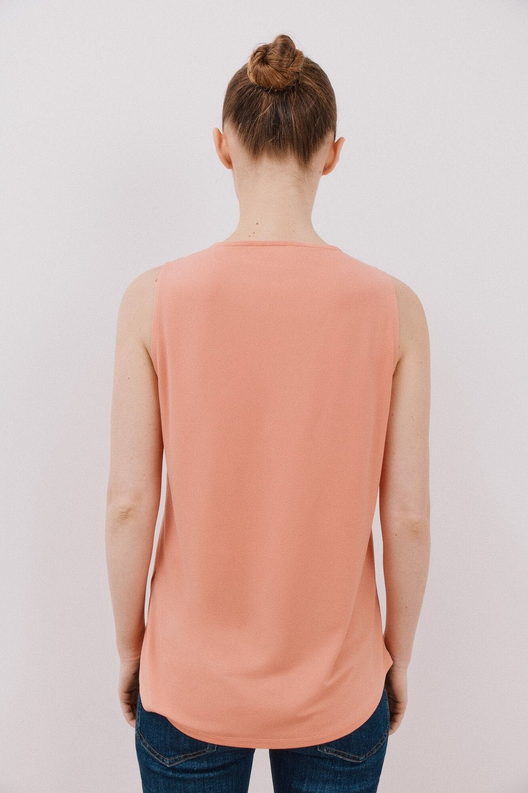 Cortefiel Long Pleated Top - Coral 4 Shaws Department Stores