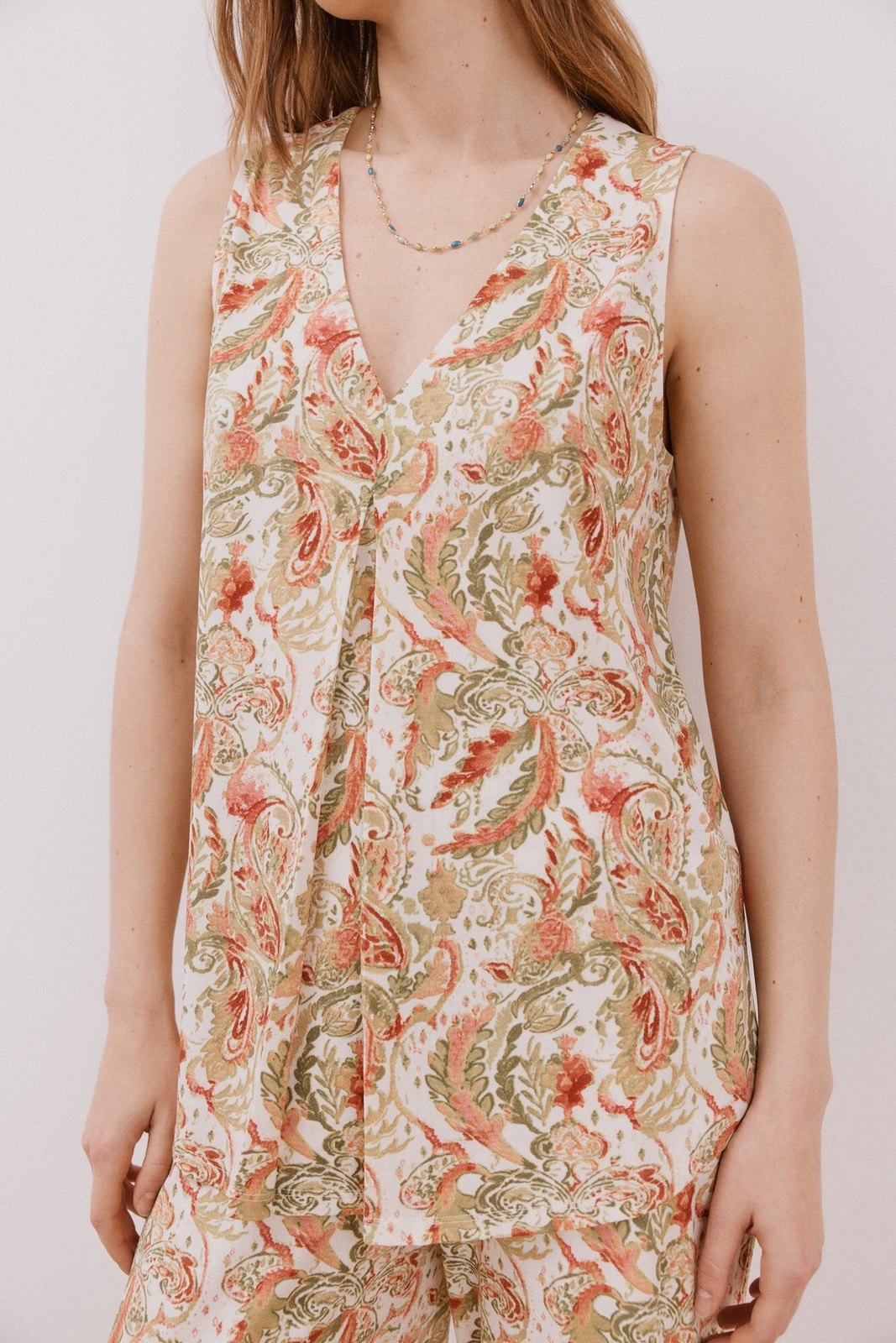 Cortefiel Long Pleated Top - Multicoloured 3 Shaws Department Stores