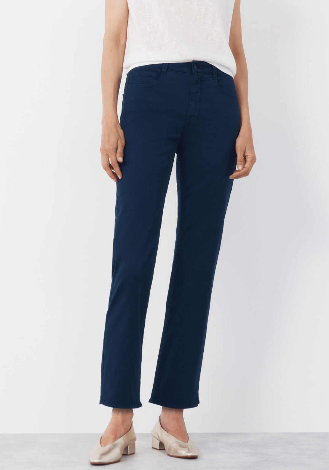 Cortefiel Jacquard Jeans - Navy 1 Shaws Department Stores