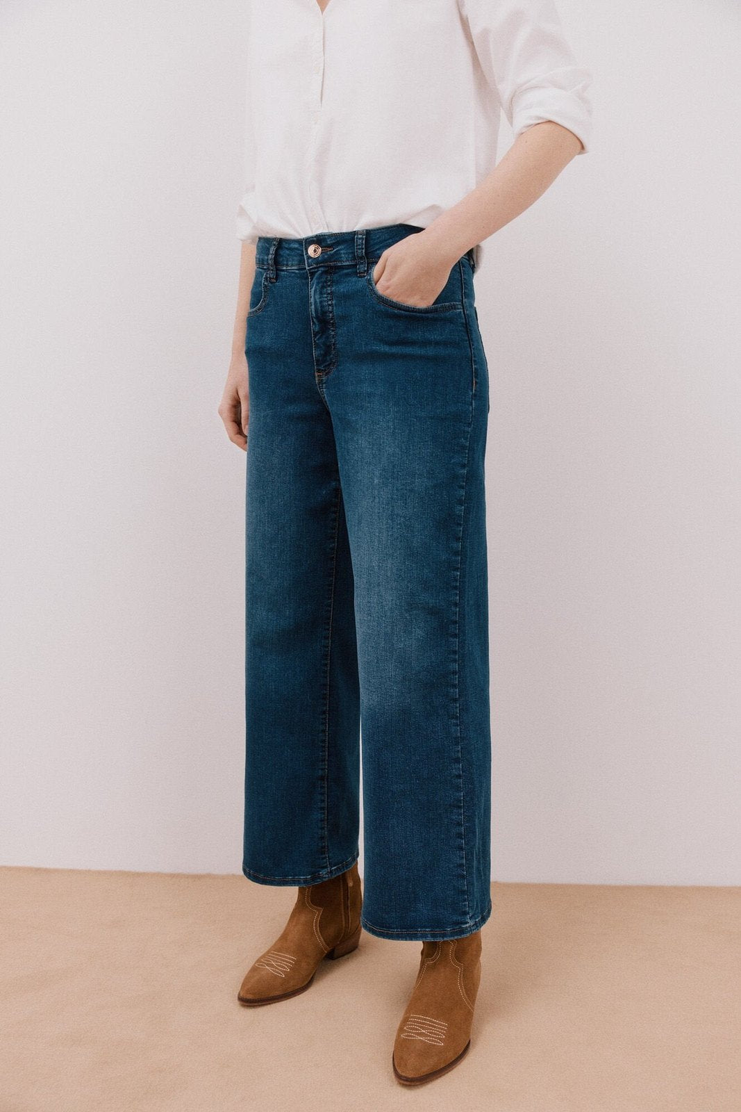 Cortefiel Sensational marine jeans - Medium Blue 1 Shaws Department Stores