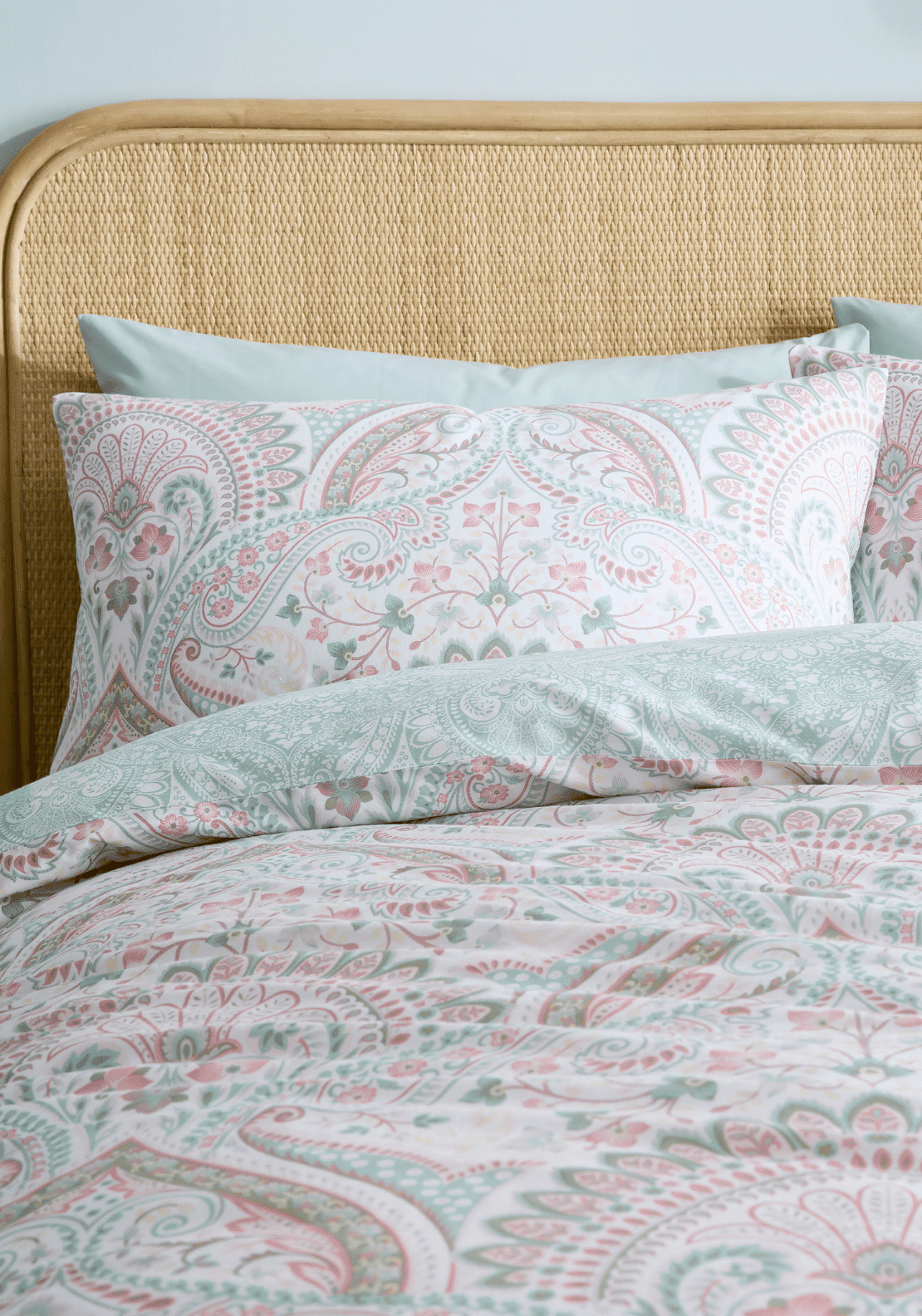 The Home Collection Paisley Duvet Cover Set - Green 2 Shaws Department Stores