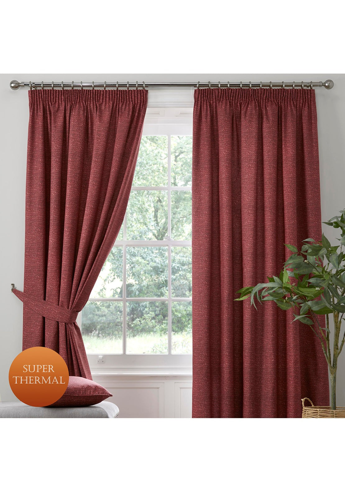 The Home Collection Super Warm Curtains - Red 1 Shaws Department Stores