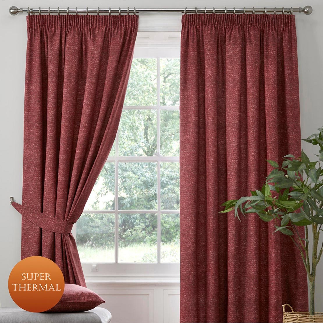 The Home Collection Super Warm Curtains - Red 1 Shaws Department Stores