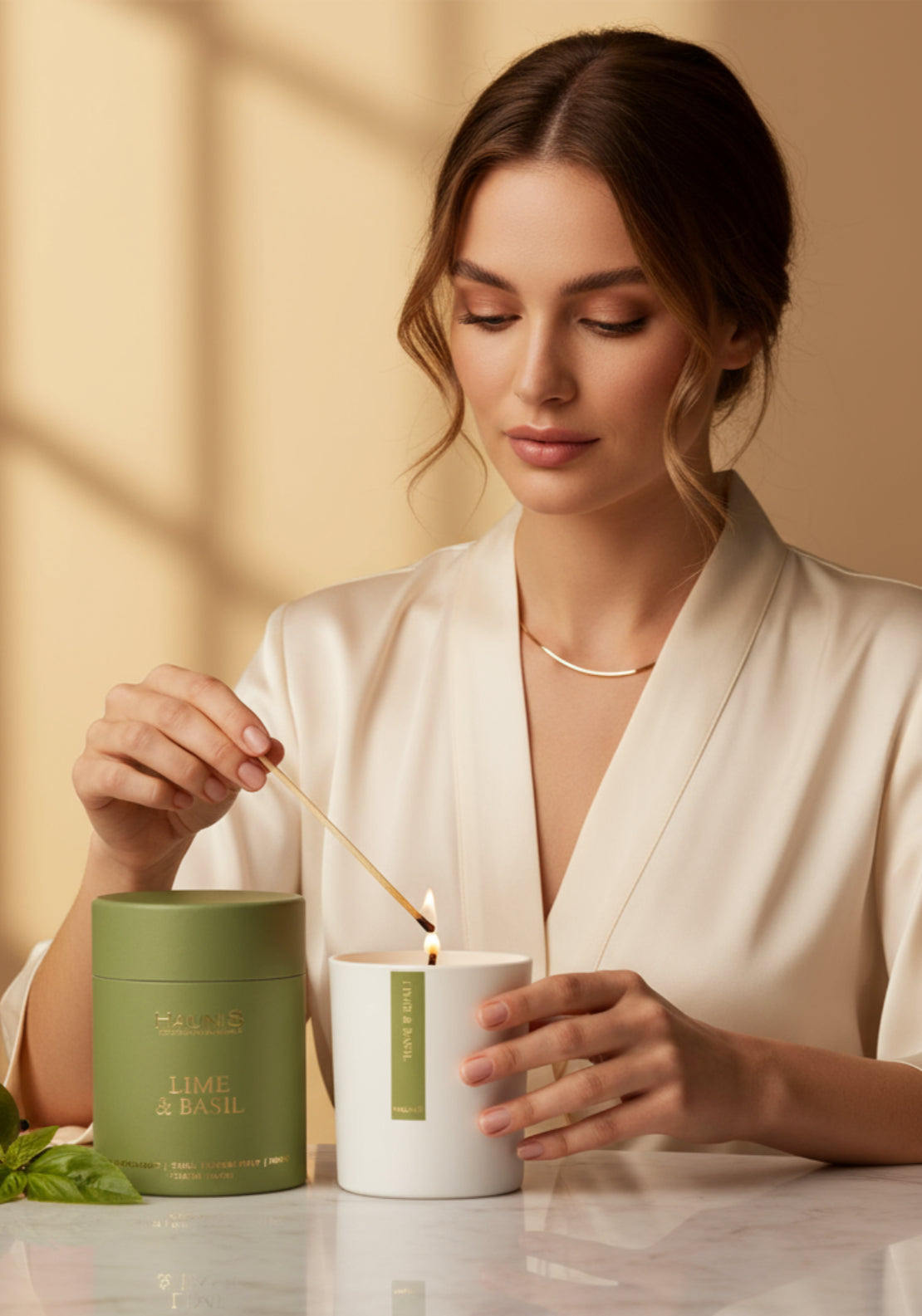 Haunis Lime & Basil Soy Blend Candle - Lime/basil 2 Shaws Department Stores