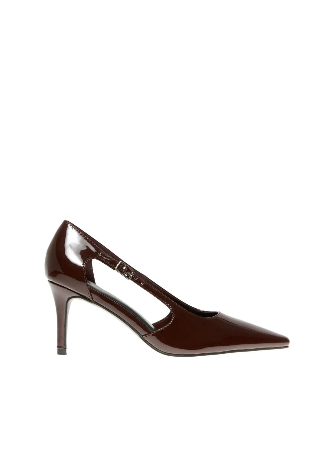 Pointed Toe Heeled Shoes - Wine