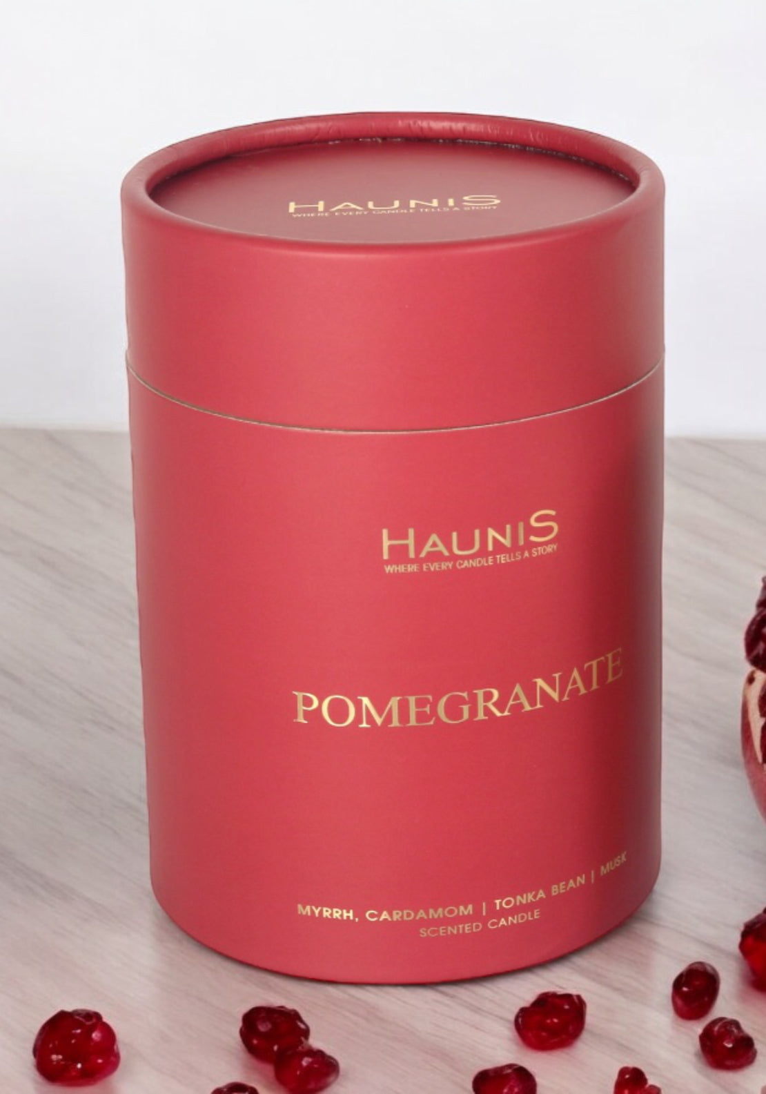 Haunis Pomegranate Soy Blend Candle - Pomegranate 3 Shaws Department Stores