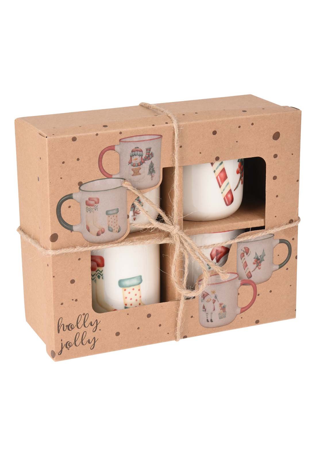 The Home Christmas Holly Jolly Christmas Mug Set of 4 1 Shaws Department Stores