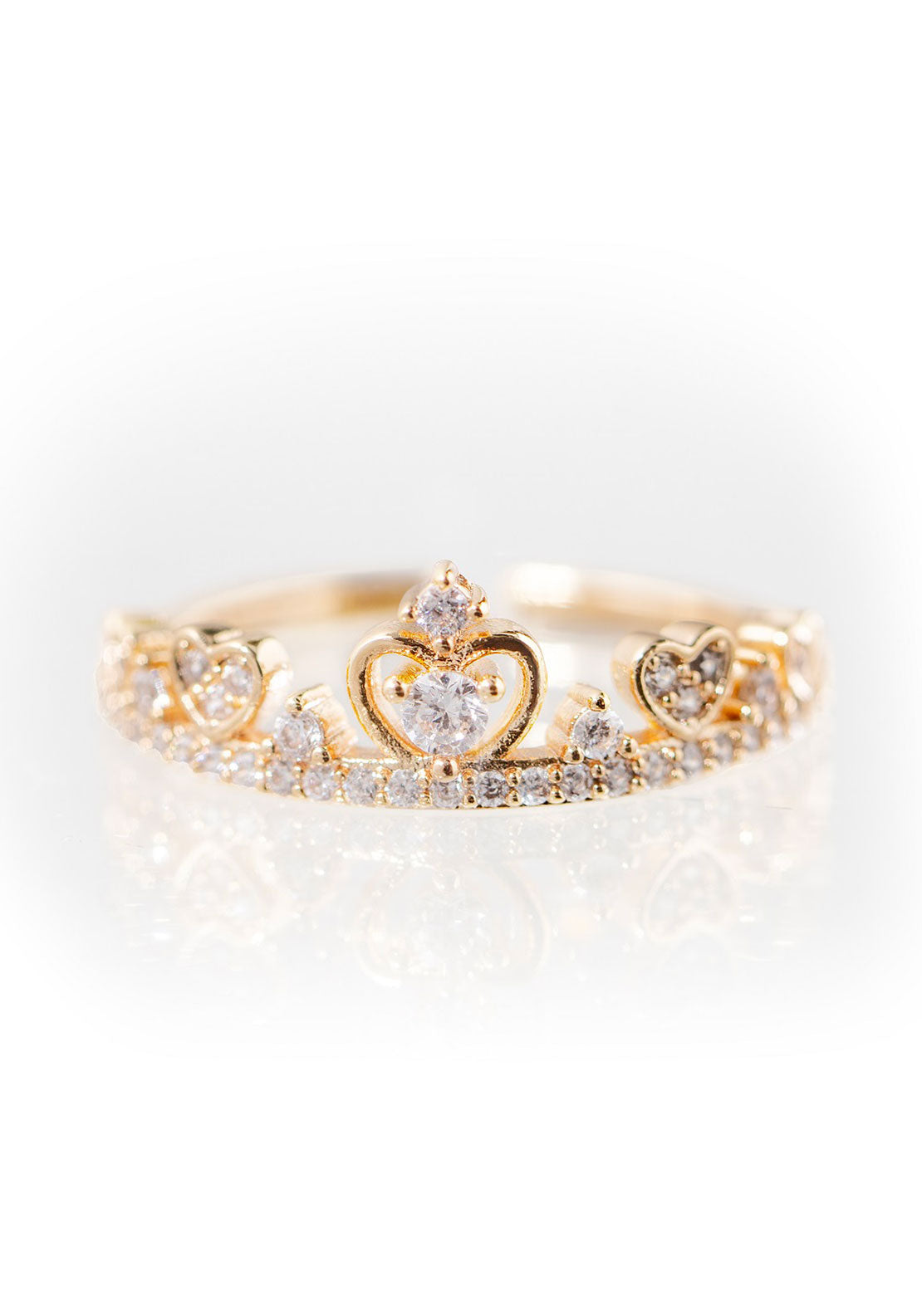 Newbridge Jewellery Crown Ring With Clear Stones - Rose Gold 1 Shaws Department Stores