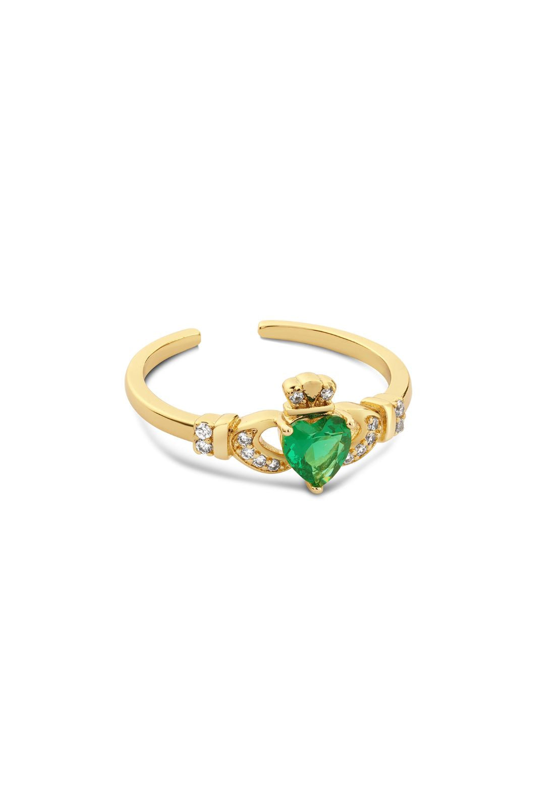 Emerald Cladagh Ring - Gold