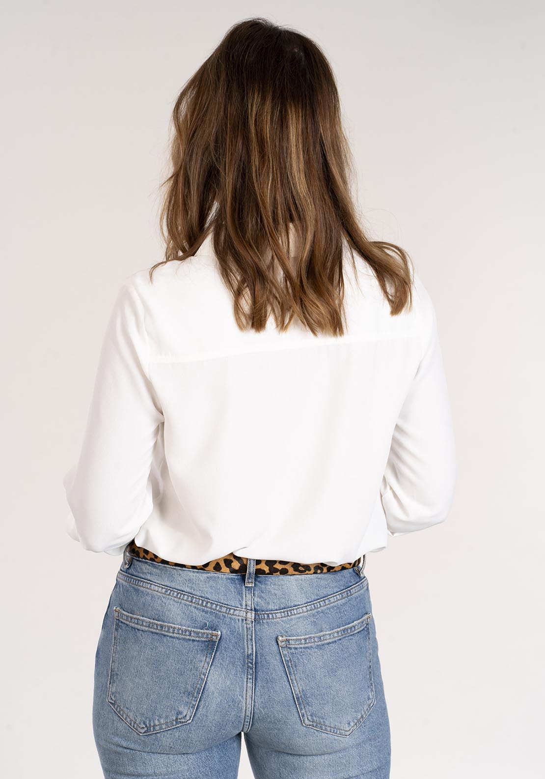 Naoise Roll Sleeve Shirt - Cream 3 Shaws Department Stores