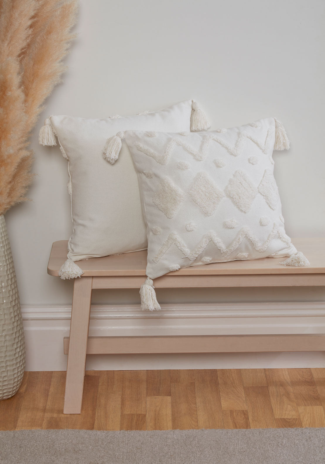 The Home Luxury Collection Juniper Cushion Cover 45x45 - Cream 1 Shaws Department Stores