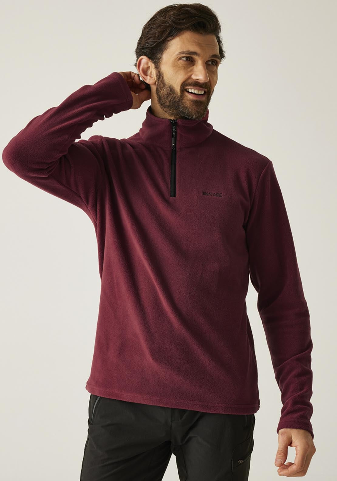 Thompson 1/4 Zip Fleece - Dark Maroon