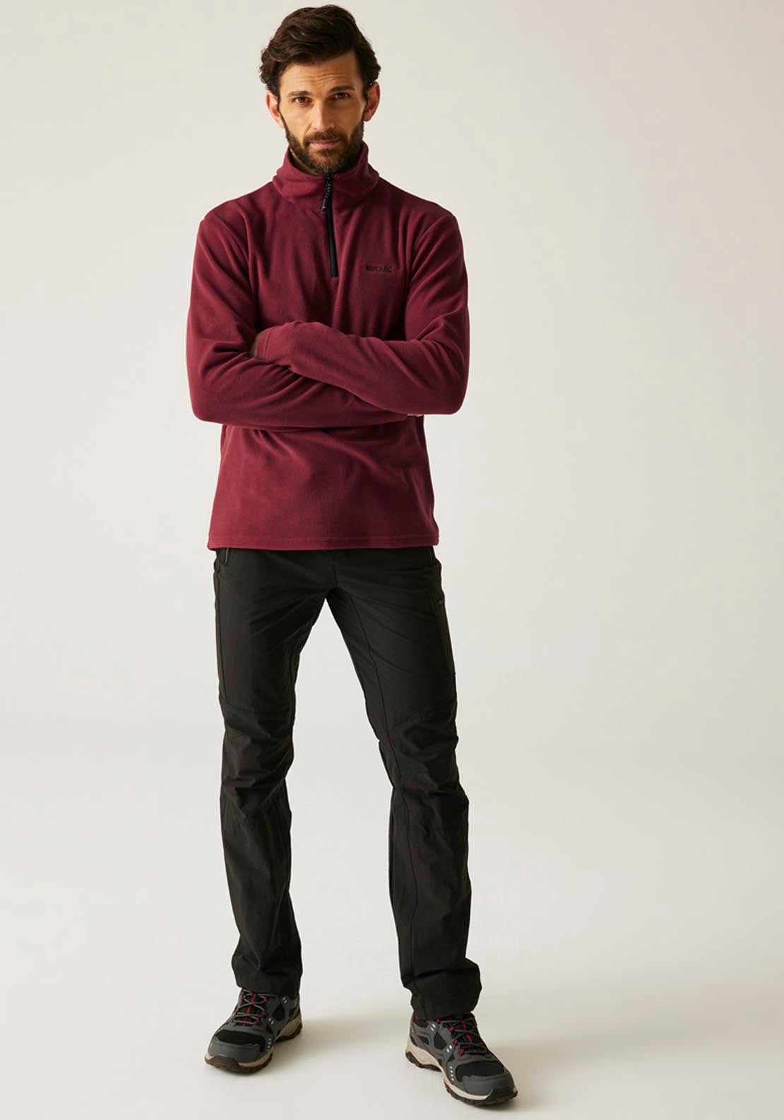 Thompson 1/4 Zip Fleece - Dark Maroon