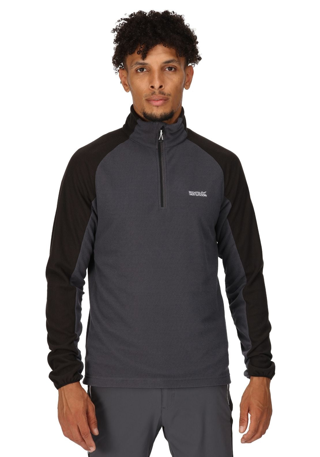Regatta Elson Ii 1/4 Zip Fleece - Seal Grey Black 1 Shaws Department Stores