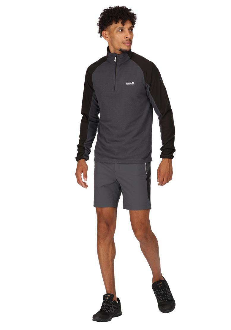 Regatta Elson Ii 1/4 Zip Fleece - Seal Grey Black 3 Shaws Department Stores
