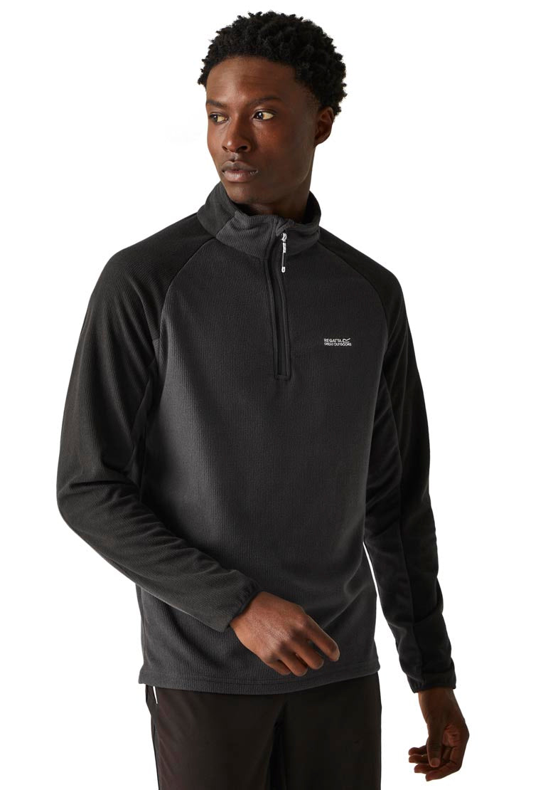 Regatta Elson Ii 1/4 Zip Fleece - Ash/black 1 Shaws Department Stores
